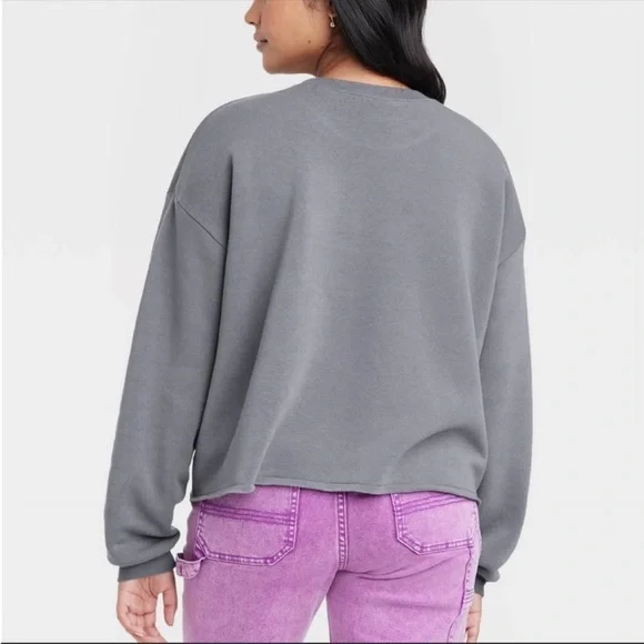 NWOT Pink Floyd Oversized Cropped Graphic Sweatshirt Size Large - Picture 2 of 11